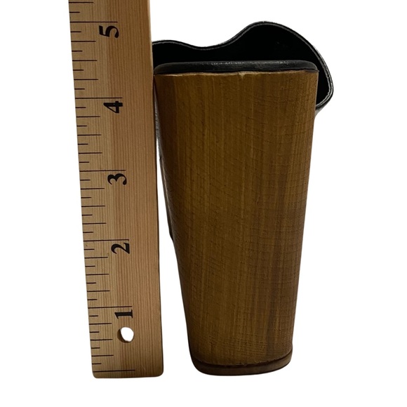 Christian Di Riccio Platform Slides, Wooden Soles, Black Leather Upper - Picture 11 of 12